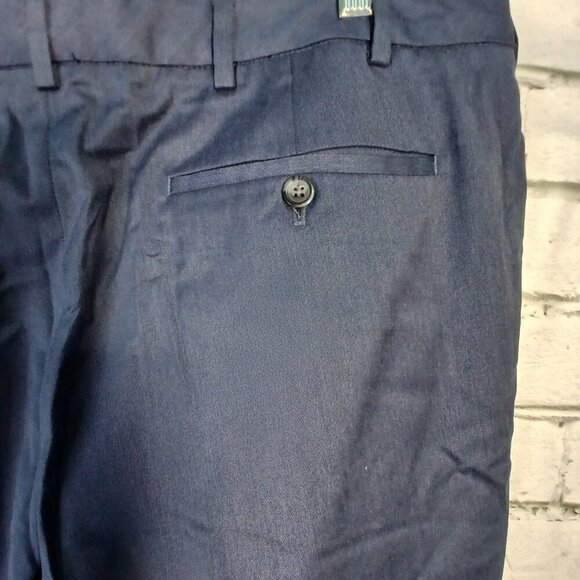 MENS VAN HEUSEN STRAIGHT LEG DRESS PANT, NAVY BLUE, SIZE 38X30 - Picture 5 of 8